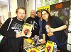 musician Dan Peach of Lesbian Bed Death with Hellbound Media's Matt Warner and Mark Adams and actor Nathan Head at Manchester Comic and Reading Festival 2018